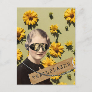  Woman Trailblazer Daisies Kitsch Briefkaart
