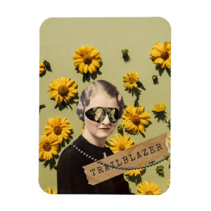  Woman Trailblazer Daisies Kitsch Magneet