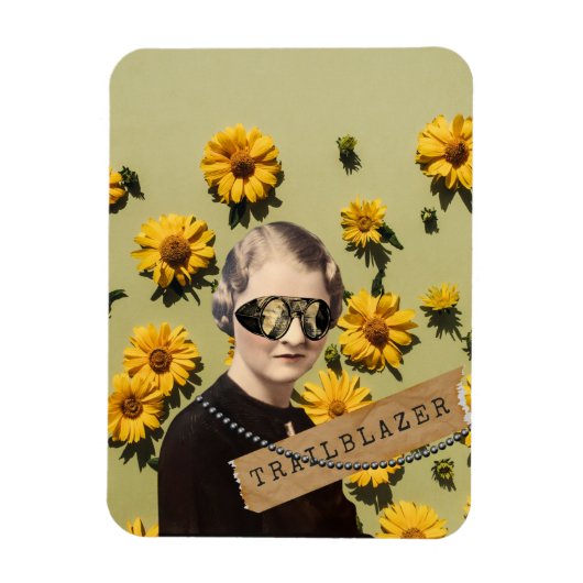  Woman Trailblazer Daisies Kitsch Magneet (Verticaal)