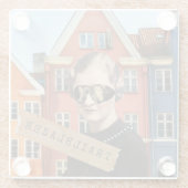 Woman Trailblazer Kitsch Veranderde Kunst Glazen Onderzetter (Achterkant)