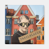  Woman Trailblazer Kitsch Veranderde Kunst Magneet (Voorkant)