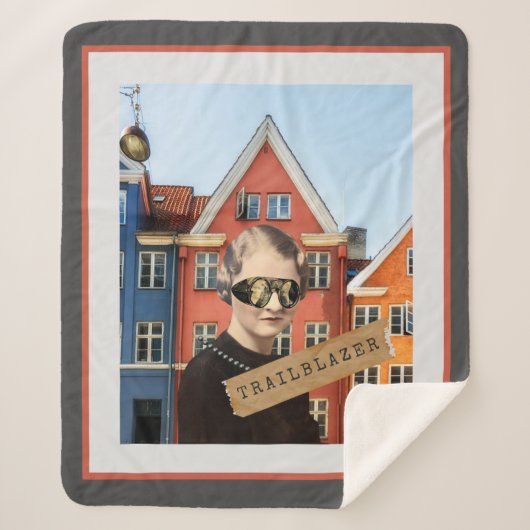  Woman Trailblazer Kitsch Veranderde Kunst Sherpa Deken (Voorkant)