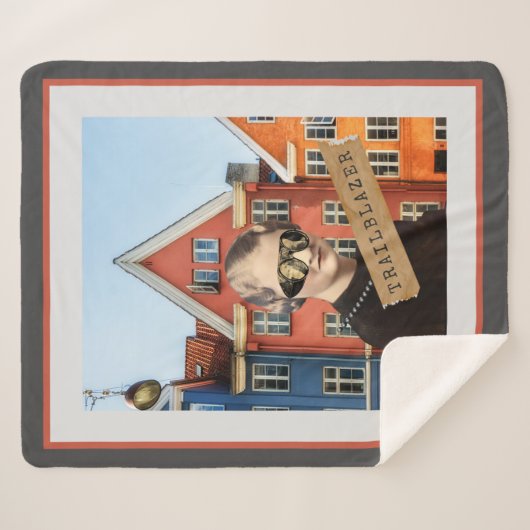  Woman Trailblazer Kitsch Veranderde Kunst Sherpa Deken (Voorkant (horizontaal))