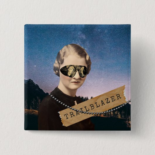  Woman Trailblazer Kitsch Veranderde Kunst Vierkante Button 5,1 Cm (Voorkant)