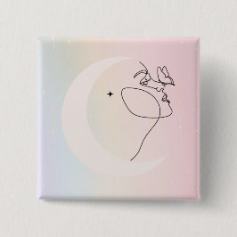 Woman Vierkante Button 5,1 Cm