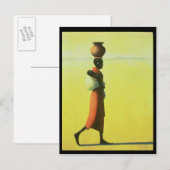 Woman Walking 1990 Briefkaart (Voorkant / Achterkant)