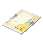 Woman Walking Dog op Strand Edward Penfield Notitieblok (Linkerzijde)