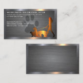 Woman Walking Dogs | Paw | Metaalgrens Visitekaartje (Voorkant / Achterkant)