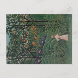 Woman Walking in an Exotic Forest, Henri Rousseau Briefkaart