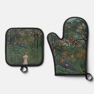 Woman Walking in an Exotic Forest, Henri Rousseau Ovenwant & Pannenlap Set