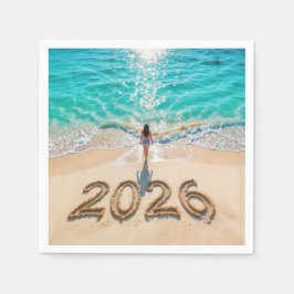 Woman Walking On a 2026 Beach Servet