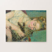 Woman with a Cat, 1875 by Pierre-Auguste Renoir Legpuzzel (Horizontaal)