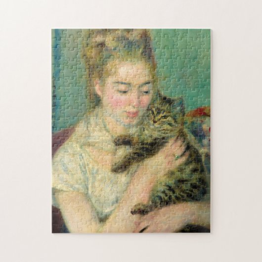 Woman with a Cat, 1875 by Pierre-Auguste Renoir Legpuzzel (Verticaal)