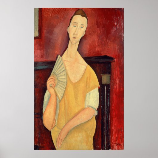 Woman with a Fan  1919 Poster (Voorkant)
