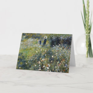 Woman with a Parasol in a Garden by Auguste Renoir Kaart