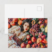 Woman with apples and grapes briefkaart (Voorkant / Achterkant)