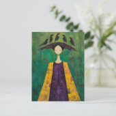Woman With Birds on Her Head Briefkaart (Staand voorkant)