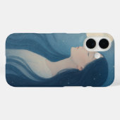 Woman with Black hair Phone Case | Minimalist Femi (Achterkant (horizontaal))