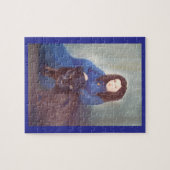 Woman with Black Panther Jigsaw Puzzle Legpuzzel (Horizontaal)