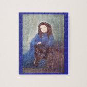 Woman with Black Panther Jigsaw Puzzle Legpuzzel (Verticaal)