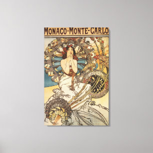 Woman with Feathers - PLM Railway Travel Poster Canvas Afdruk