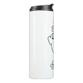 Woman With Flowers Line Art   Thermosbeker (Gedraaid links)