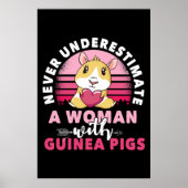 Woman with Guinea Pig Cavy Roddent Poster (Voorkant)