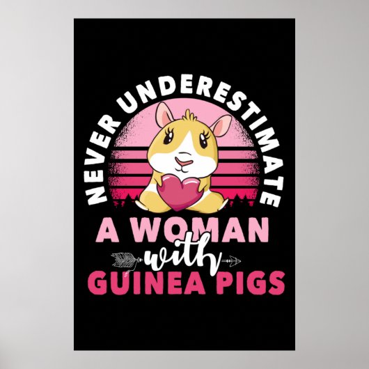 Woman with Guinea Pig Cavy Roddent Poster (Voorkant)