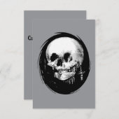 Woman With Halloween Cranium Reflection In Mirror Kaart (Voorkant / Achterkant)