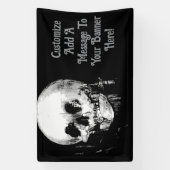 Woman With Halloween Cranium Reflection In Mirror Spandoek (Verticaal)