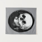 Woman With Halloween Cranium Reflection In Mirror Wandkleed (Voorkant (horizontaal))