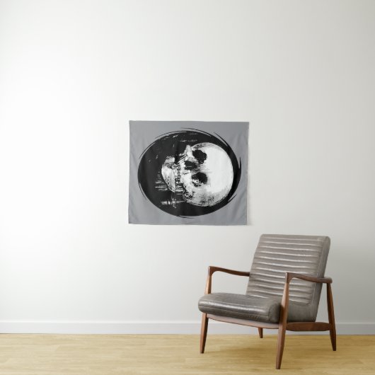 Woman With Halloween Cranium Reflection In Mirror Wandkleed (In Situ (horizontaal))