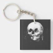 Woman with Halloween Skull Reflection In Mirror Sleutelhanger (voorkant)
