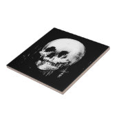 Woman with Halloween Skull Reflection In Mirror Tegeltje (Zijkant)