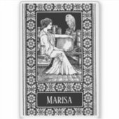  Woman with Owl, Books & Classical Library Sticker (Voorkant)