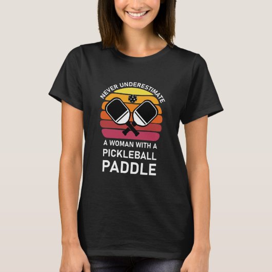 Woman with Pickleball Paddle T-shirt (Voorkant)