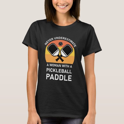 Woman with Pickleball Paddle T-shirt (Voorkant)