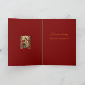 Woman With Roses Vintage Illustration Kaart (Binnen)