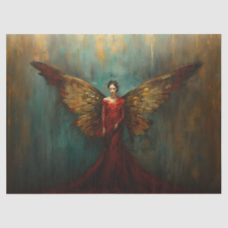 Woman with wings, Angel, Decoupage, Tissue paper, Tissuepapier