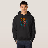 Woman Wolf Head Native American Powwow Hoodie (Voorkant volledig)