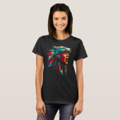 Woman Wolf Head Native American Spiritually Connec T-shirt (Voorkant volledig)
