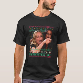 Woman Yelling At A Cat Ugly Christmas Sweater Meme T-shirt