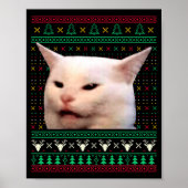 Woman Yelling At A Cat Ugly X-mas Sweaters Funny M Poster (Voorkant)