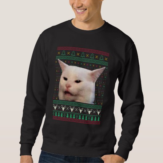 Woman Yelling at a Cat Ugly X mas Sweaters  Meme D (Voorkant)