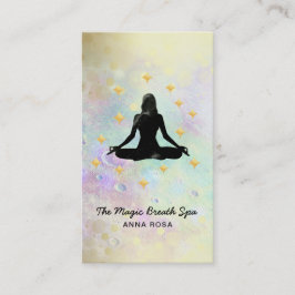 *~ Woman Yoga Gold Meditation Glitter Mindfullness Visitekaartje