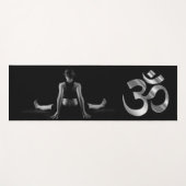 Woman Yoga position Om Black Minimalist Yoga Mat (Voorkant (horizontaal))