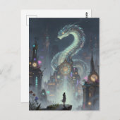 Womanon a Precipice Overlooking on Ancient City Briefkaart (Voorkant / Achterkant)