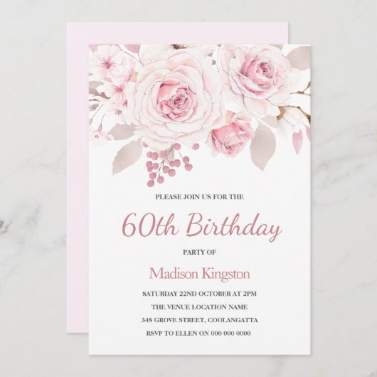 Womans 60ste verjaardag van schoonheidsgetrouwe Ro Kaart (Voorkant / Achterkant)