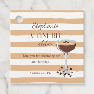Woman's A Tini Bit Older Espresso 30th Birthday Bedankjes Labels