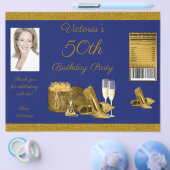 Womans Blue Gold Birthday Chip Bag Wrapper Flyer (Enkel)